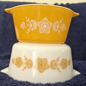 Pyrex By Corning Ware Butterfly Gold BOWLS